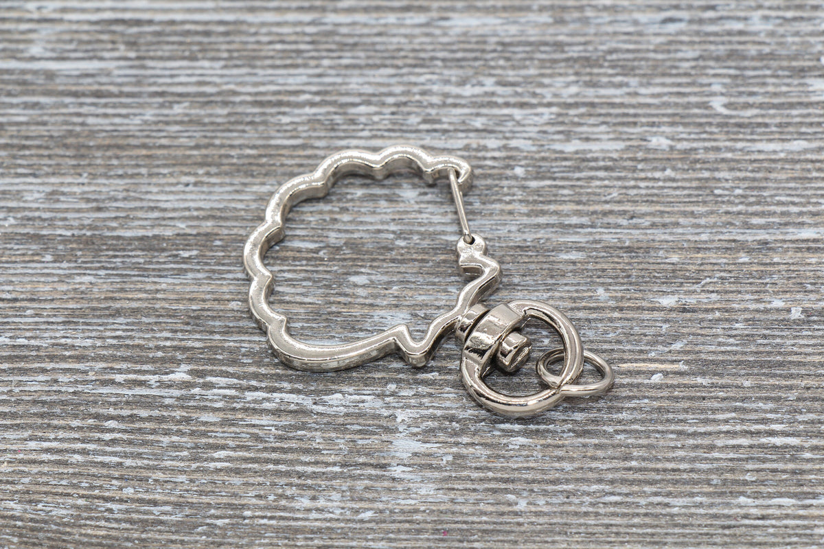 5 Shell Clasp Key Chain, Sea Shell Swivel Clasp Key Rings, Sea Shell Lobster Swivel Clasp, Available in Gold, Silver, Rose Gold Light Gold