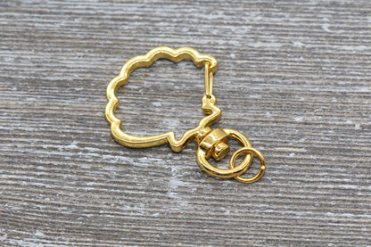 5 Shell Clasp Key Chain, Sea Shell Swivel Clasp Key Rings, Sea Shell Lobster Swivel Clasp, Available in Gold, Silver, Rose Gold Light Gold