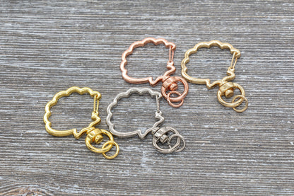 5 Shell Clasp Key Chain, Sea Shell Swivel Clasp Key Rings, Sea Shell Lobster Swivel Clasp, Available in Gold, Silver, Rose Gold Light Gold