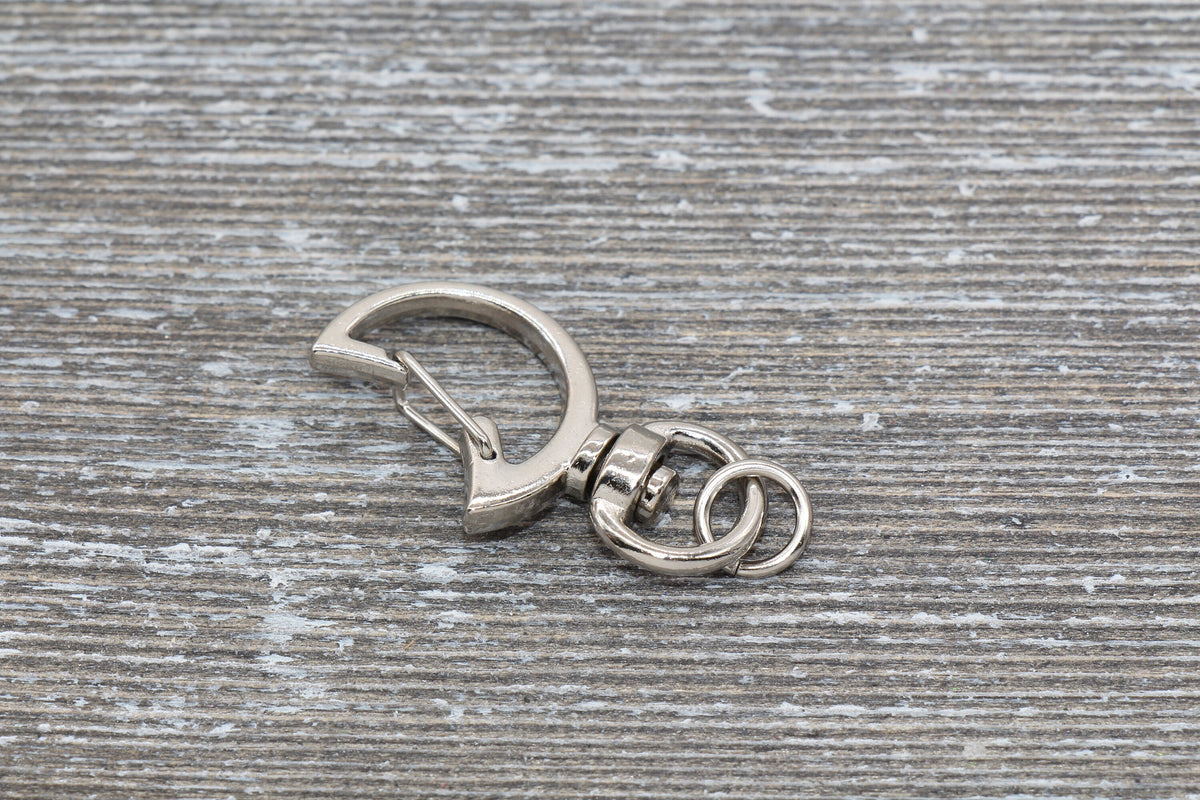 5 Moon Clasp Key Chain, Moon Shape Swivel Clasp Key Rings, Moon Lobster Swivel Clasp, Available in Silver, Rose Gold, Gold, Light Gold