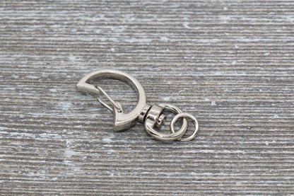 5 Moon Clasp Key Chain, Moon Shape Swivel Clasp Key Rings, Moon Lobster Swivel Clasp, Available in Silver, Rose Gold, Gold, Light Gold