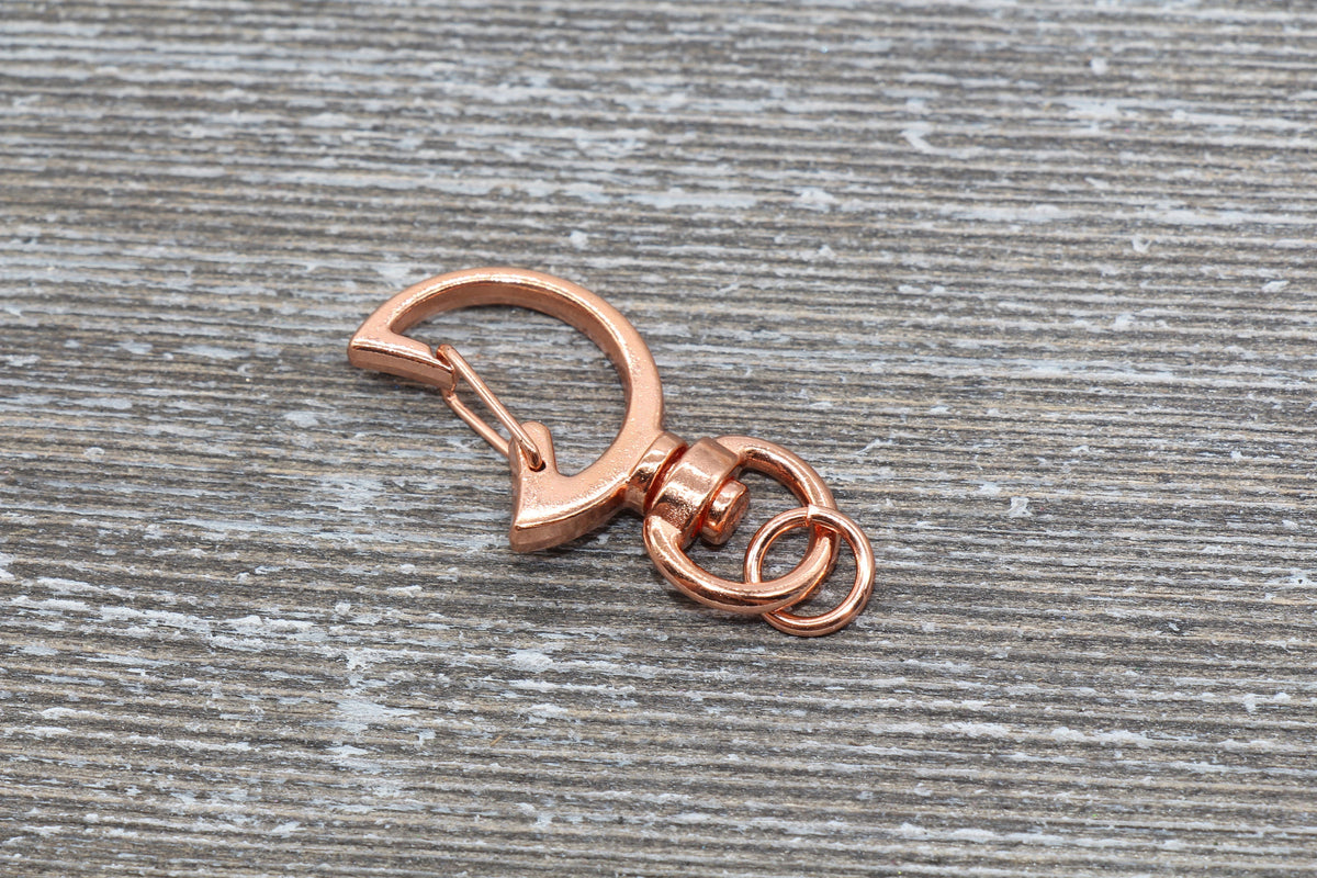 5 Moon Clasp Key Chain, Moon Shape Swivel Clasp Key Rings, Moon Lobster Swivel Clasp, Available in Silver, Rose Gold, Gold, Light Gold