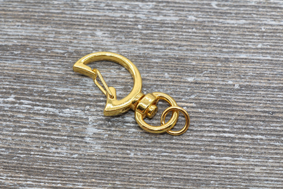 5 Moon Clasp Key Chain, Moon Shape Swivel Clasp Key Rings, Moon Lobster Swivel Clasp, Available in Silver, Rose Gold, Gold, Light Gold