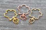 5 Flower Clasp Key Chain, Flower Shape Swivel Clasp Key Rings, Flower Lobster Swivel Clasp, Available in Rose Gold, Gold, Light Gold, Silver