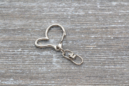 5 Heart Clasp Key Chain, Heart Key Rings, Heart Lobster Swivel Clasp, Gold, Silver, Rose Gold, Light Gold Key Chain