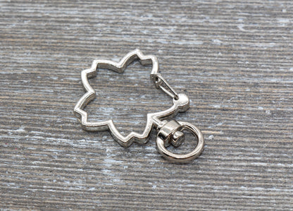 5 Flower Clasp Key Chain, Flower Shape Swivel Clasp Key Rings, Flower Lobster Swivel Clasp, Available in Rose Gold, Gold, Light Gold, Silver