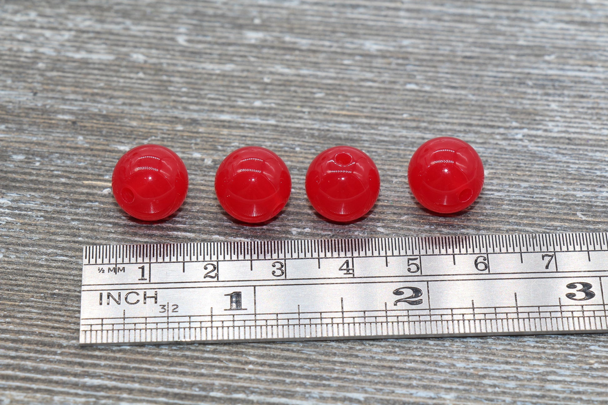 12mm Red Translucent Gumball Beads, Round Acrylic Loose Beads, Bubblegum Beads, Chunky Beads, Smooth Plastic Round Beads #435