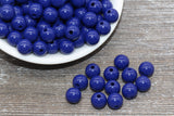 10mm Navy Blue Gumball Beads, Round Acrylic Loose Beads, Bubblegum Beads, Chunky Plastic Beads, Fairy Kei Jewelry, Craft Supplies #218