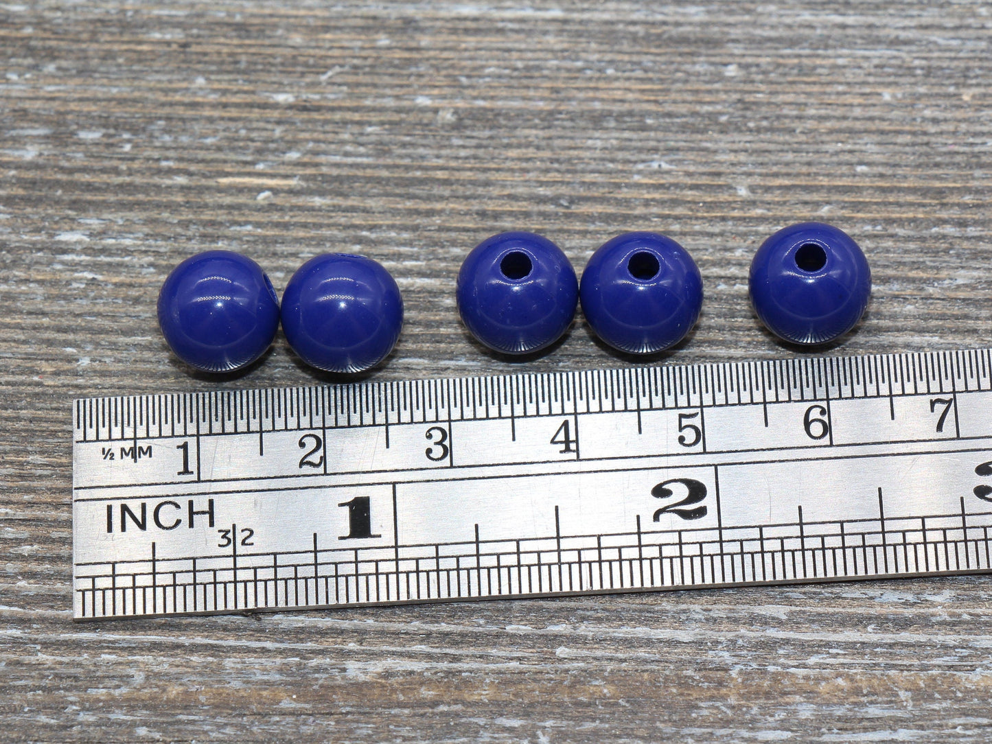 10mm Navy Blue Gumball Beads, Round Acrylic Loose Beads, Bubblegum Beads, Chunky Plastic Beads, Fairy Kei Jewelry, Craft Supplies #218