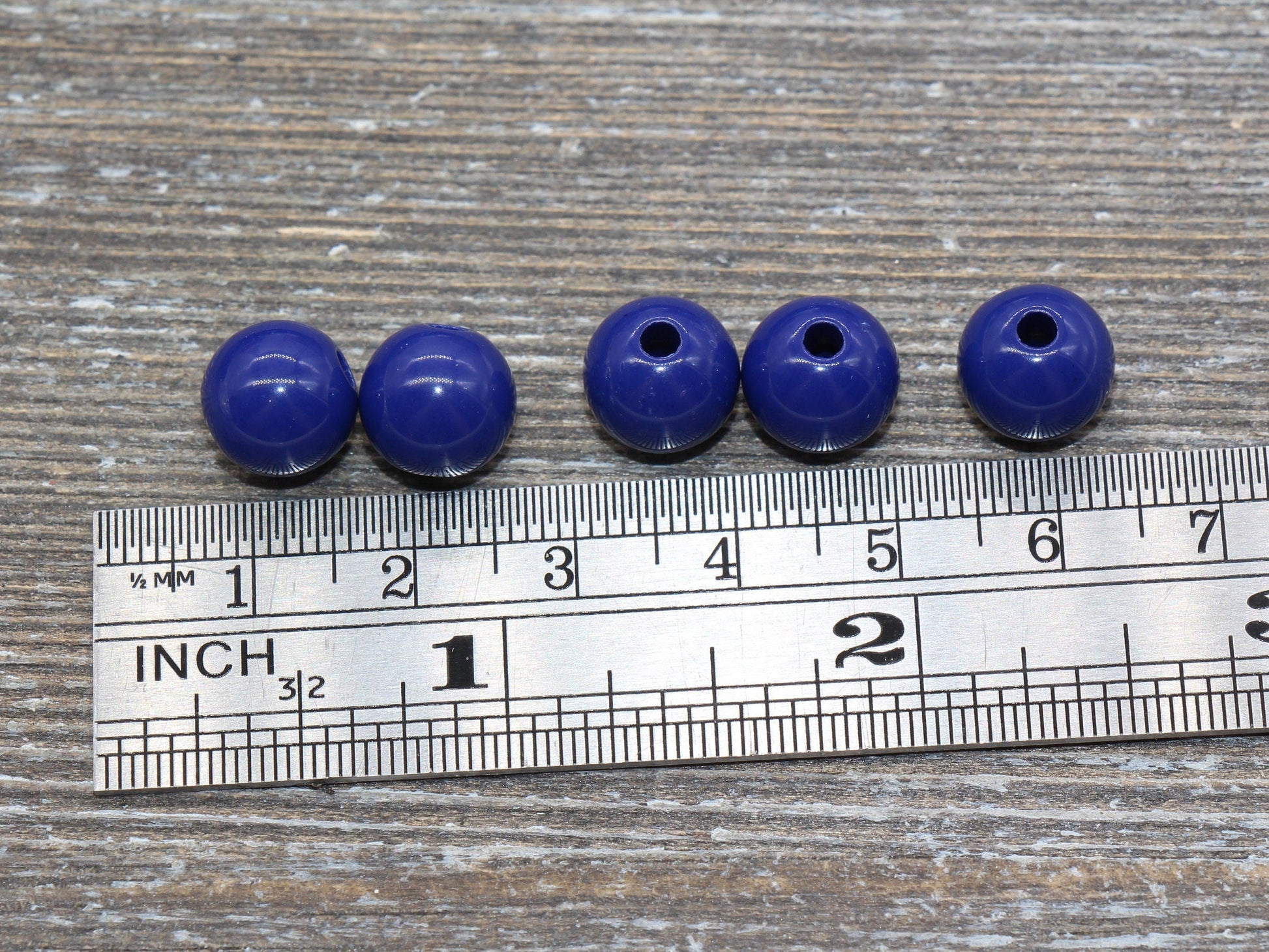 10mm Navy Blue Gumball Beads, Round Acrylic Loose Beads, Bubblegum Beads, Chunky Plastic Beads, Fairy Kei Jewelry, Craft Supplies #218
