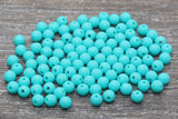 6mm Turquoise Gumball Beads, Round Acrylic Blue Loose Beads, Bubblegum Beads, Chunky Beads, Bubble Gum Beads, Smooth Round Beads #819