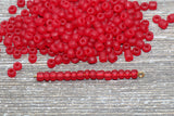 Matte Glass Seed Beads, 4mm 6/0 Glass Round Seed Beads, Matte Dark Red Trans Seed Beads, Rocailles Beads, Beading Supplies #1153