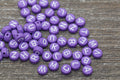 7mm Purple Acrylic Letter Beads #41