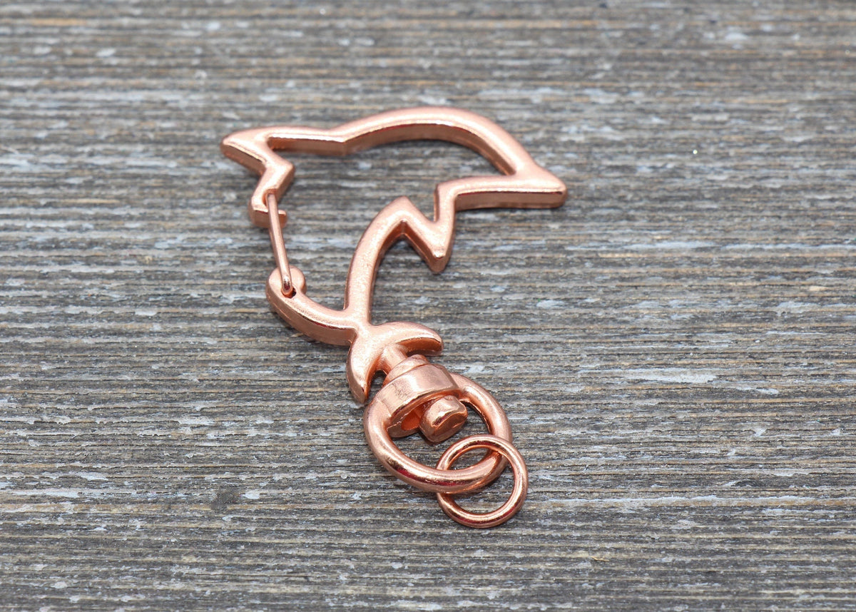 5 Dolphin Clasp Key Chain, Dolphin Swivel Clasp Key Rings, Dolphin Lobster Swivel Clasp, Available in Gold, Silver, Light Gold Key Chain