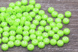 Green Alphabet Letter Beads, Mix Letter Beads, Acrylic Green and White Letter Beads, Round Acrylic Beads, Initial Beads, Name Beads 7mm #42
