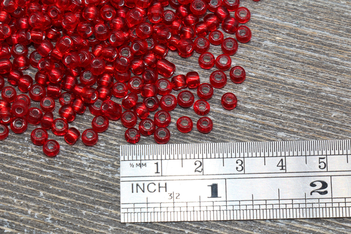 Transparent Glass Beads with Silver Lined, 4mm 6/0 Glass Round Beads, Red Trans Seed Beads, Rocailles Beads, Beading Supplies #1235