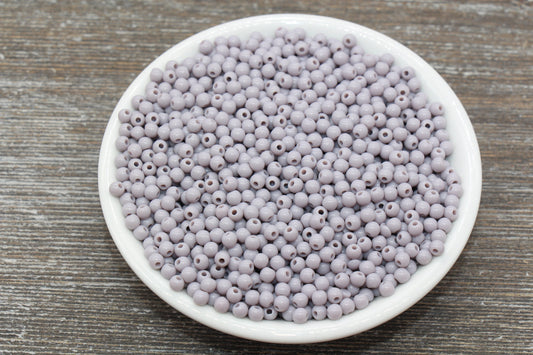 4mm Gray Round Beads, Acrylic Gumball Beads, Gray Round Spacer Beads, Bubblegum Beads, Plastic Round Smooth Bead, Bracelet Beads #3129