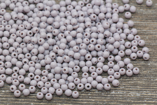 4mm Gray Round Beads, Acrylic Gumball Beads, Gray Round Spacer Beads, Bubblegum Beads, Plastic Round Smooth Bead, Bracelet Beads #3129