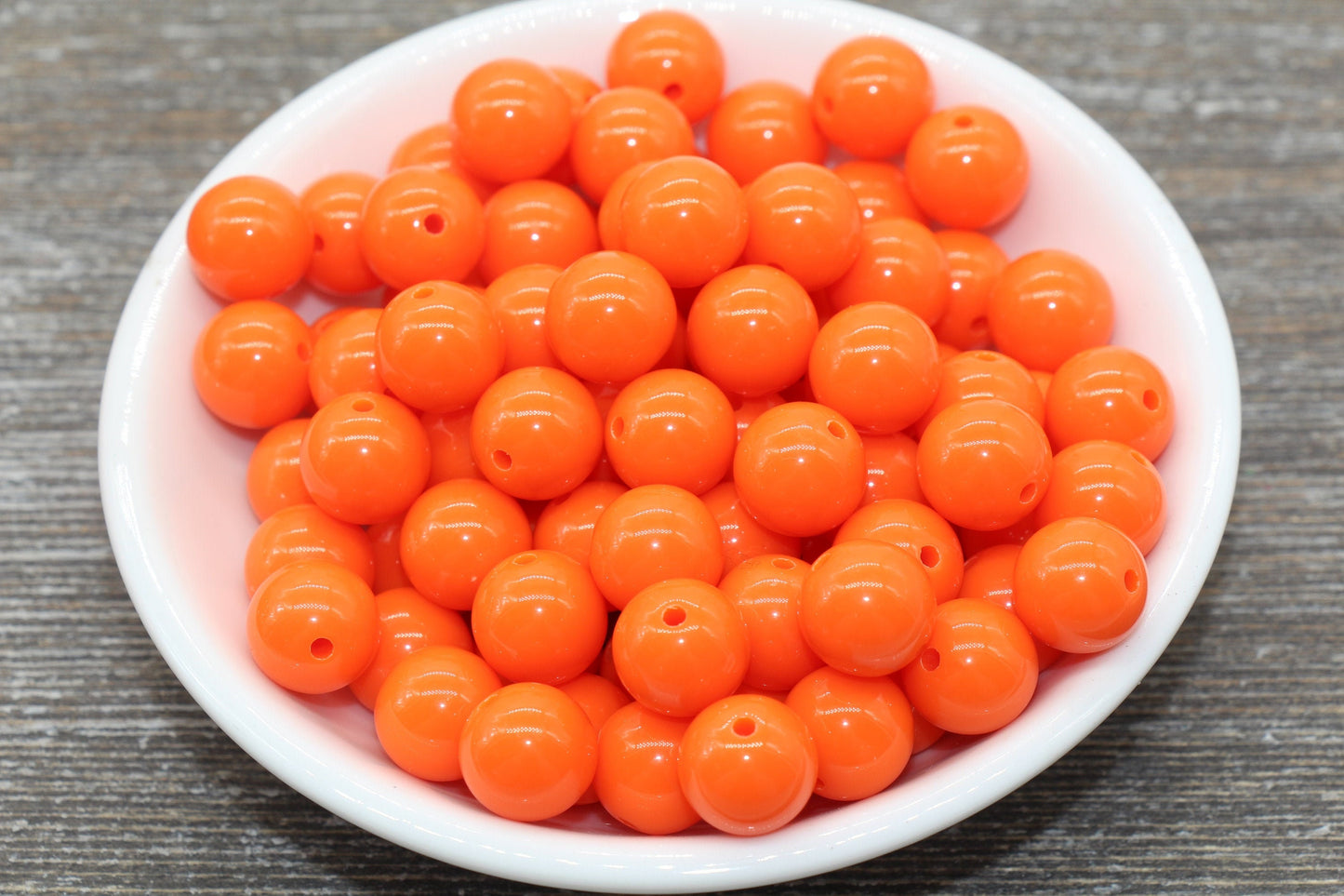 12mm Orange Gumball Beads, Round Acrylic Loose Beads, Bubblegum Beads, Chunky Beads, Gumball Beads, Smooth Plastic Round Beads #1359