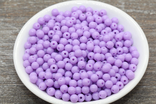 6mm Light Purple Gumball Beads, Round Acrylic Purple Loose Beads, Bubblegum Beads, Chunky Beads, Bubble Gum Beads, Smooth Round Beads #1393