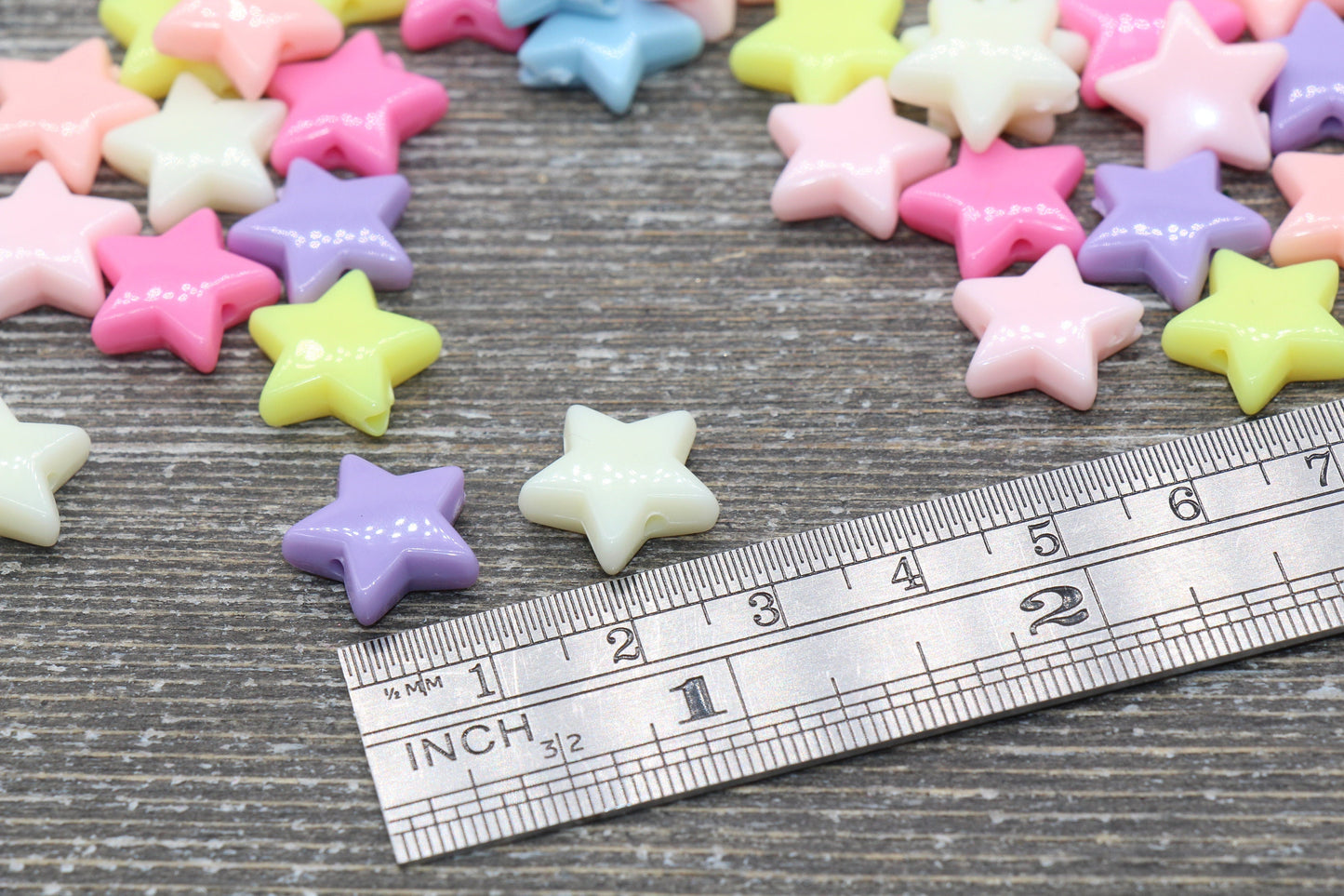 Star Beads, Plastic Star Beads, Pastel Star Beads, Star Shaped Beads, Beads for Bracelet