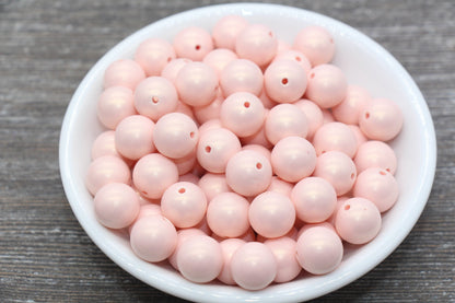 12mm Pink Shimmer Gumball Beads, Round Acrylic Loose Beads, Bubblegum Beads, Chunky Beads, Round Plastic Beads #1557