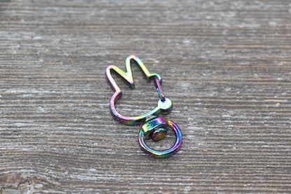 Rainbow Key Chain, Metal Keychain, Heart, Moon, Star, Shell, Swivel Clasp Key Chains