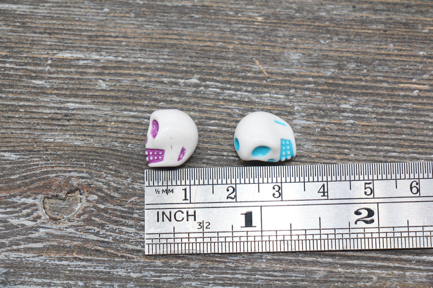 Skull Acrylic Beads, Multicolored Skull Head Acrylic Beads, Plastic Skull Beads, Halloween Skull Beads, 12x9mm #772