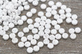 7mm White with Silver Acrylic Letter Beads
