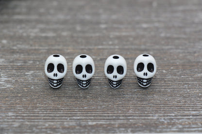 Skull Acrylic Beads, Skull Head Acrylic Beads, Plastic Skull Beads, Halloween Skull Beads, 12x9mm #770