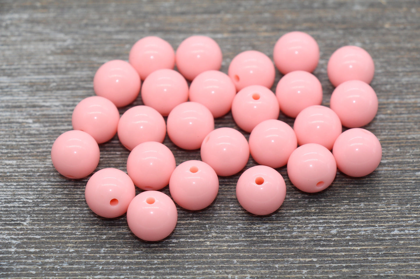 14mm Light Orange Gumball Beads, Round Acrylic Loose Beads, Solid Bubblegum Beads, Chunky Beads, Smooth Round Plastic Beads #1683