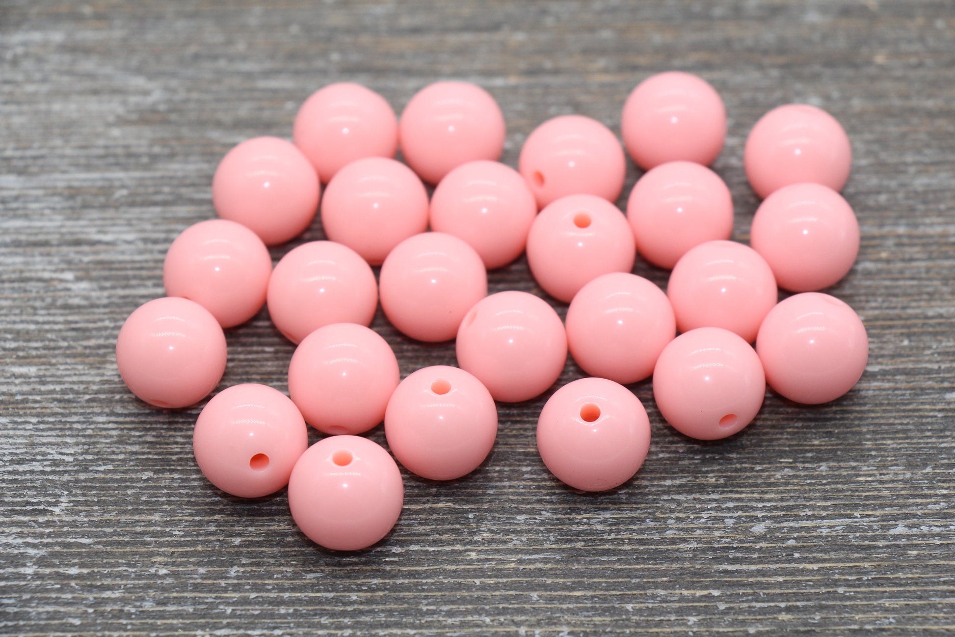 14mm Light Orange Gumball Beads, Round Acrylic Loose Beads, Solid Bubblegum Beads, Chunky Beads, Smooth Round Plastic Beads #1683