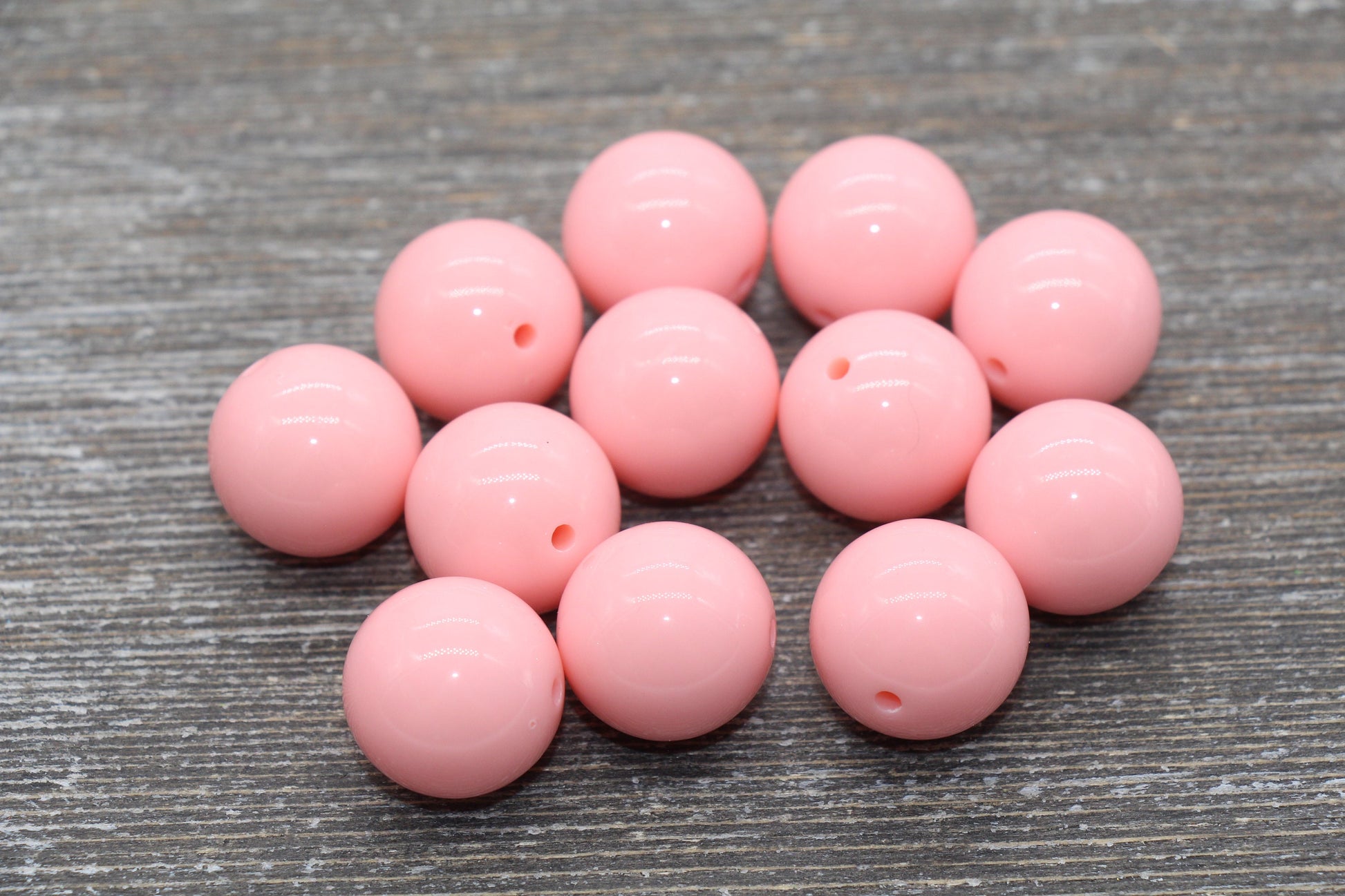 20mm Light Orange Gumball Beads, Round Acrylic Loose Beads, Bubblegum Chunky Beads, Smooth Plastic Beads for Jewelry Making #1686