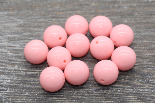 20mm Light Orange Gumball Beads, Round Acrylic Loose Beads, Bubblegum Chunky Beads, Smooth Plastic Beads for Jewelry Making #1686