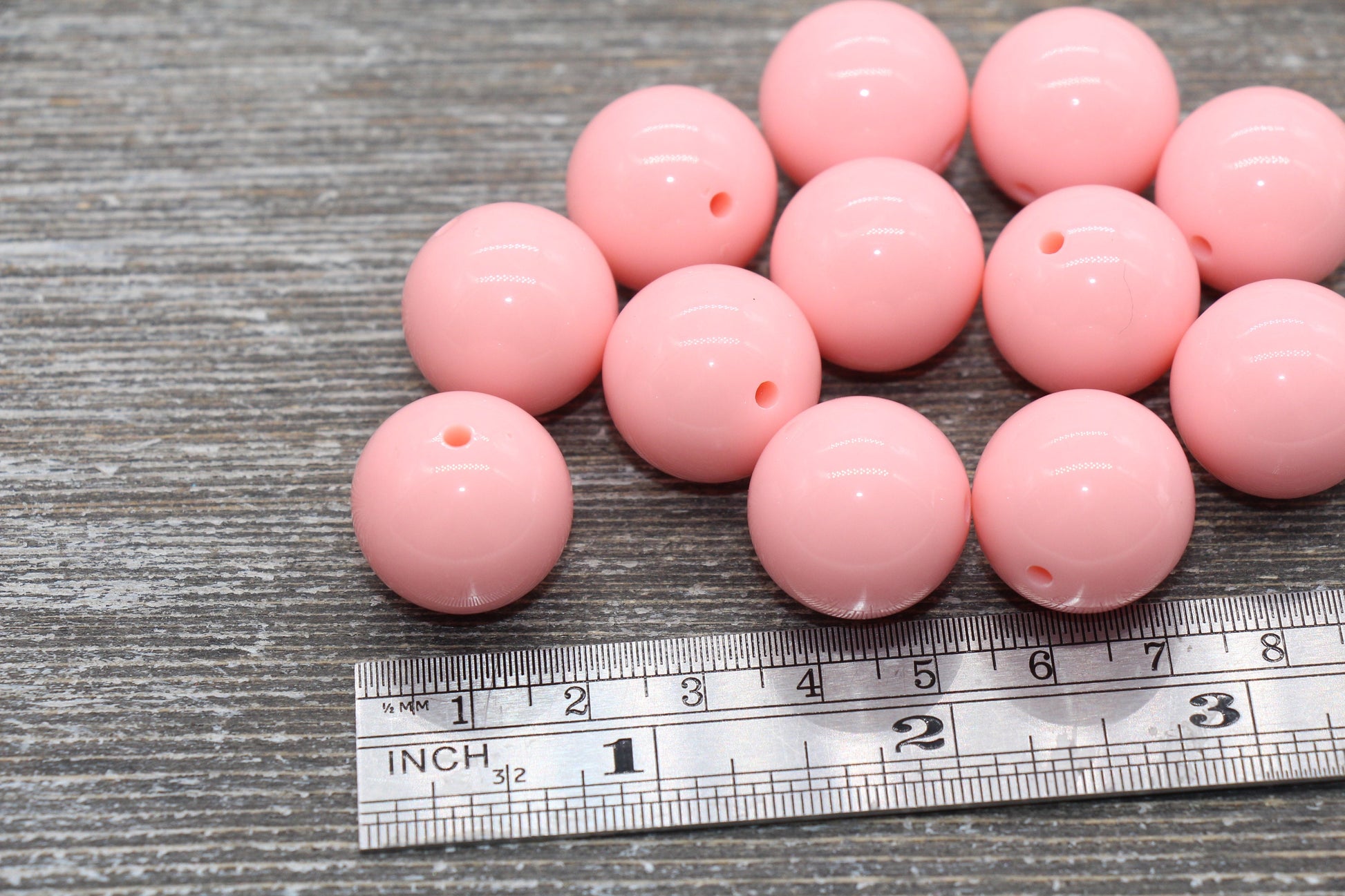 20mm Light Orange Gumball Beads, Round Acrylic Loose Beads, Bubblegum Chunky Beads, Smooth Plastic Beads for Jewelry Making #1686