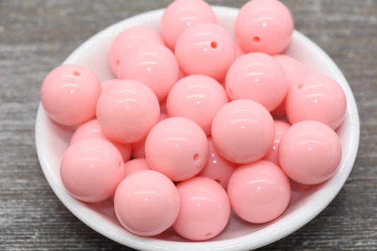20mm Light Orange Gumball Beads, Round Acrylic Loose Beads, Bubblegum Chunky Beads, Smooth Plastic Beads for Jewelry Making #1686