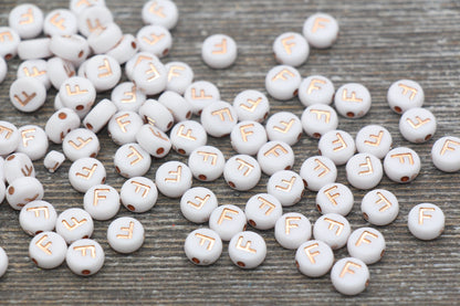 Letter F Alphabet Beads, Rose Gold Letter F Beads, Individual Letter F Beads, Acrylic Round Letter Beads, Name Initial Beads, Size 7mm