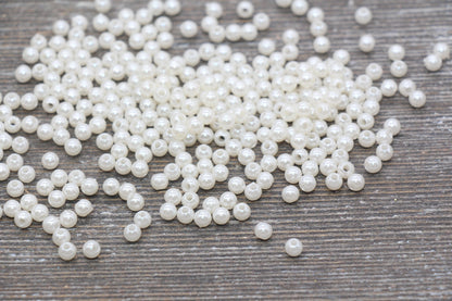 Faux Pearl Beads, Imitation Pearl Beads, Plastic Beads, Spacer Beads, Beads for Bracelets, Available in 4mm 6mm 8mm 10mm 12mm