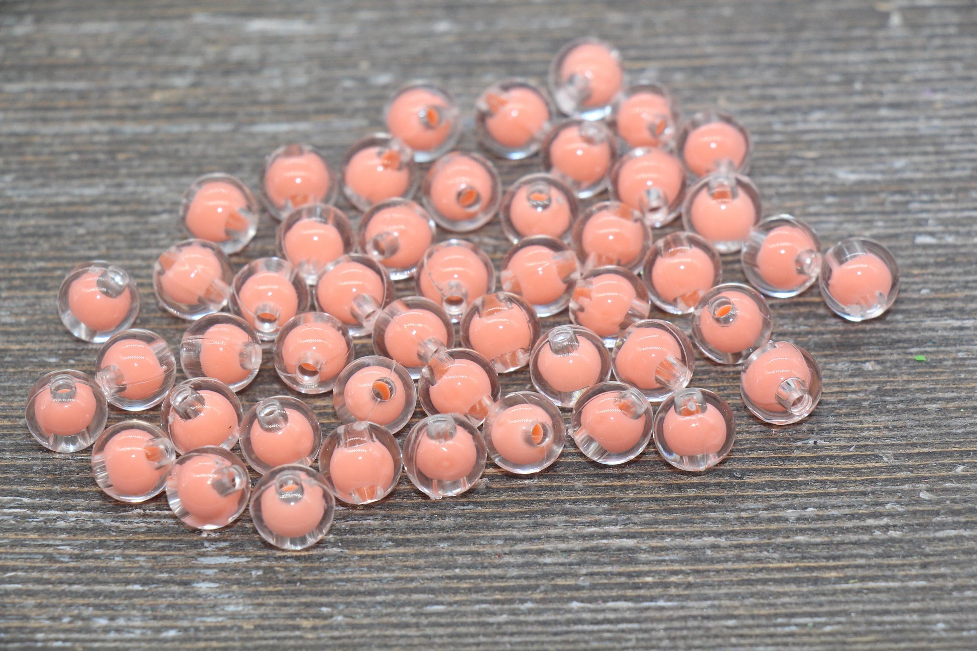 8mm Peach Round Beads, Peach Acrylic Round Gumball Beads, Bubblegum Beads, Chunky Beads, Plastic Round Bead #1917