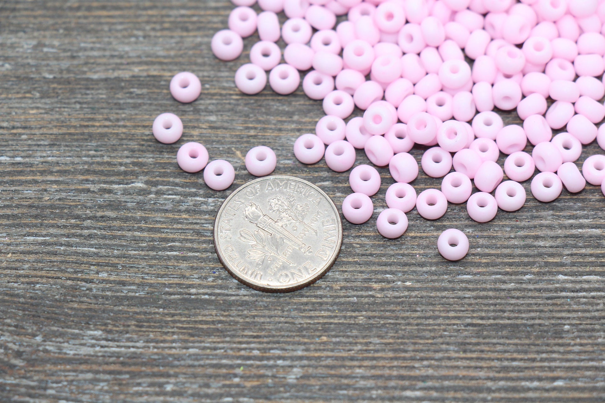 Matte Glass Seed Beads, 4mm 6/0 Glass Round Seed Beads, Pastel Pink Seed Beads, Frosted Pink Rocailles Beads, Beading Supplies #2063