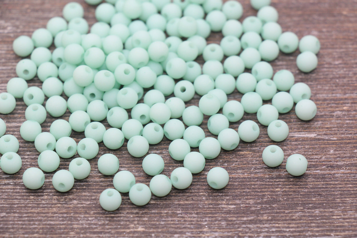 6mm Matte Mint Gumball Beads, Frosted Round Acrylic Loose Beads, Matte Bubblegum Beads, Chunky Beads, Round Plastic Beads #2195