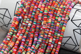 4mm multicolored heishi beads for bracelets and DIY jewelry