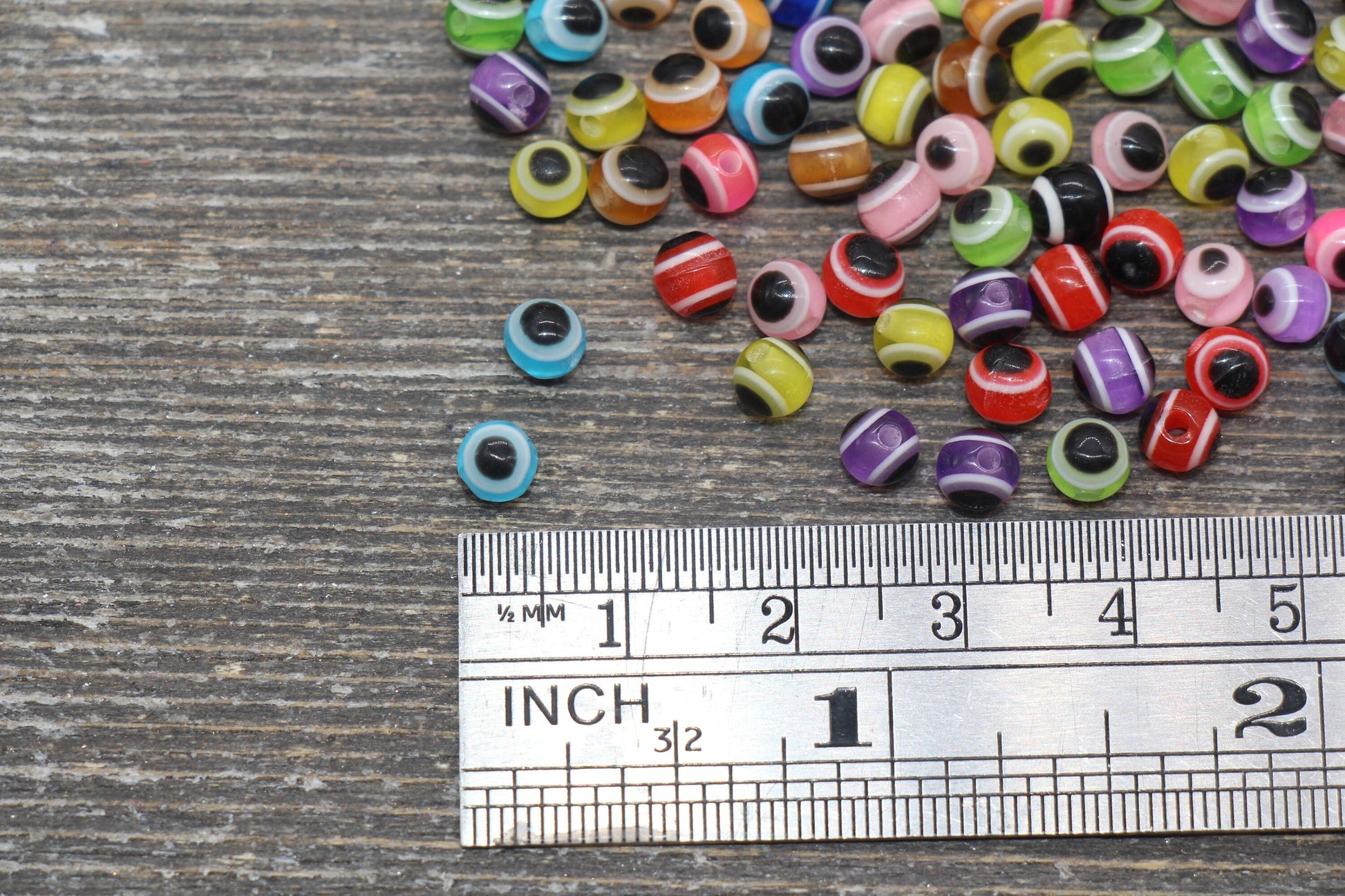 5mm Eyeball Beads, Multicolor Evil Eye Beads, Chunky Round Evil Eye Beads, Turkish Eye Beads, Greek Eye Beads, Acrylic Eyeball Beads #2388