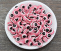10mm Translucent Pink Acrylic Evil Eye Beads