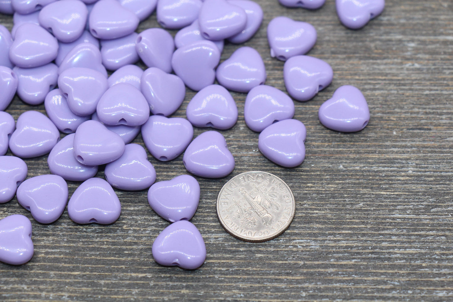 Purple Heart Beads, Purple Acrylic Heart Beads, Chunky Purple Heart Beads, Plastic Heart Shape Beads, Vertical Hole Hearts #2485