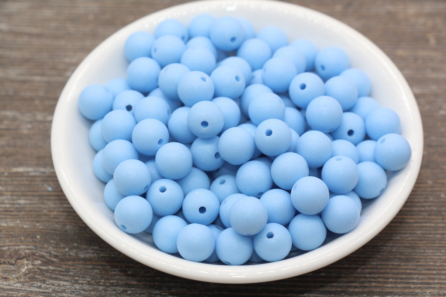 10mm Matte Dusty Blue Gumball Beads, Round Acrylic Loose Beads, Frosted Blue Bubblegum Beads, Chunky Beads, Round Beads #2590