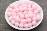 12mm Matte Light Pink Round Beads, Frosted Pink Acrylic Round Gumball Beads, Bubblegum Beads, Chunky Beads, Plastic Round Bead, #2608