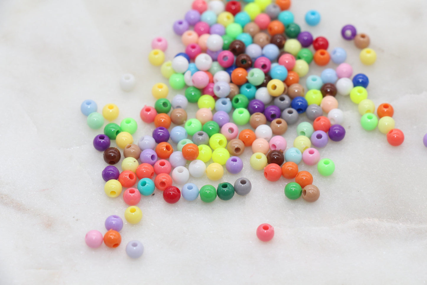 4mm Round Beads, Acrylic Gumball Beads, Mixed Round Spacer Beads, Bubblegum Beads, Multicolored Spacer Beads, Plastic Round Smooth Bead #234