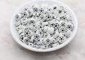10mm soccer ball polymer clay beads, sports clay charms for bracelets