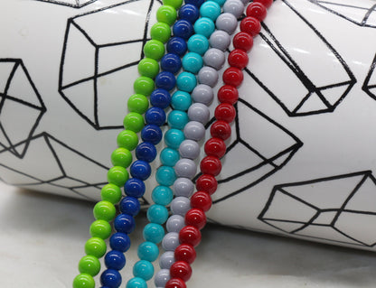 6mm multicolor round glass beads, glass beads for jewelry making image 4
